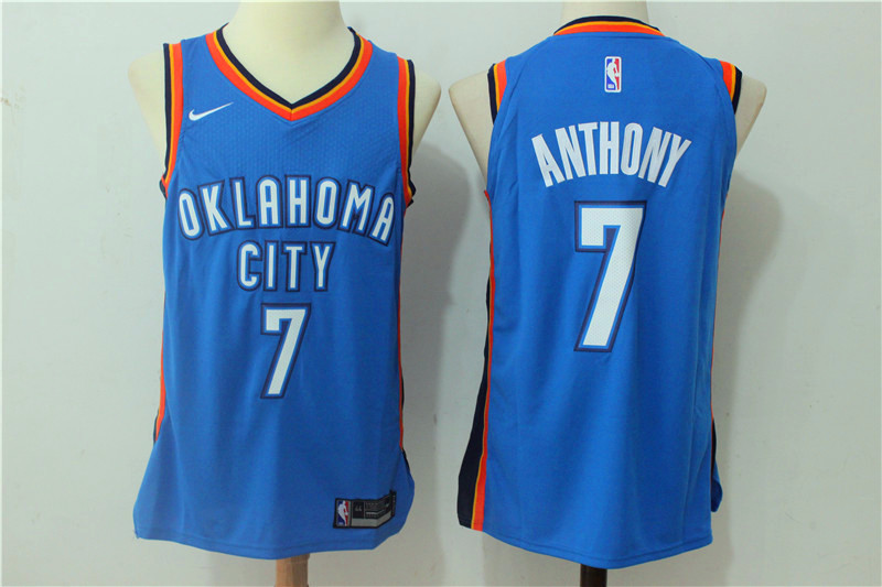 Men Oklahoma City Thunder #7 Anthony Blue New Nike Season NBA Jerseys